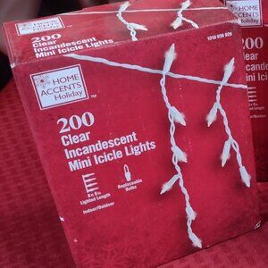 NEW in the package: Clear Indoor/Outdoor Mini Incandescent Icicle Lights